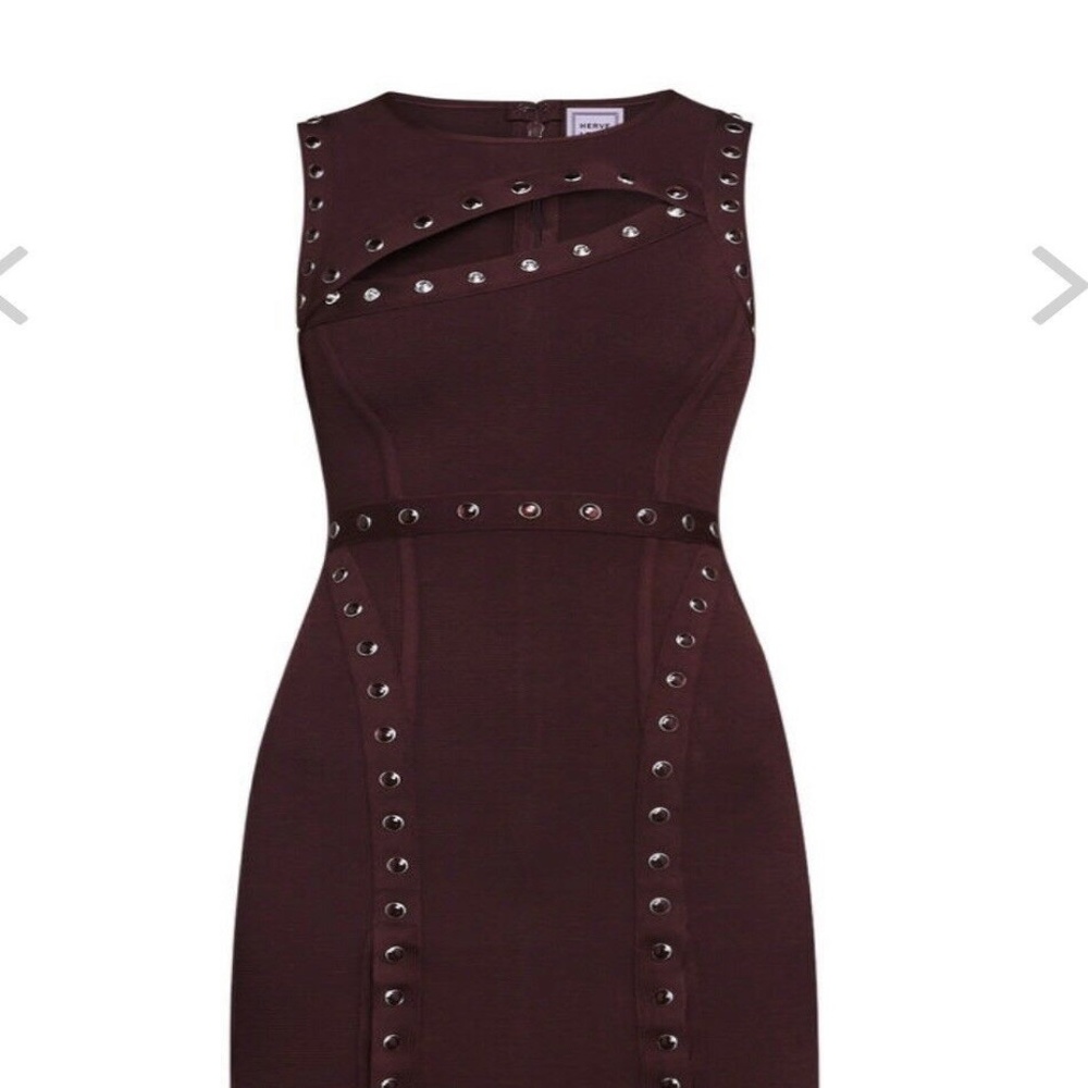 WOMENS HERVE LEGER BANDAGE JACLYN SNAP DRESS Small